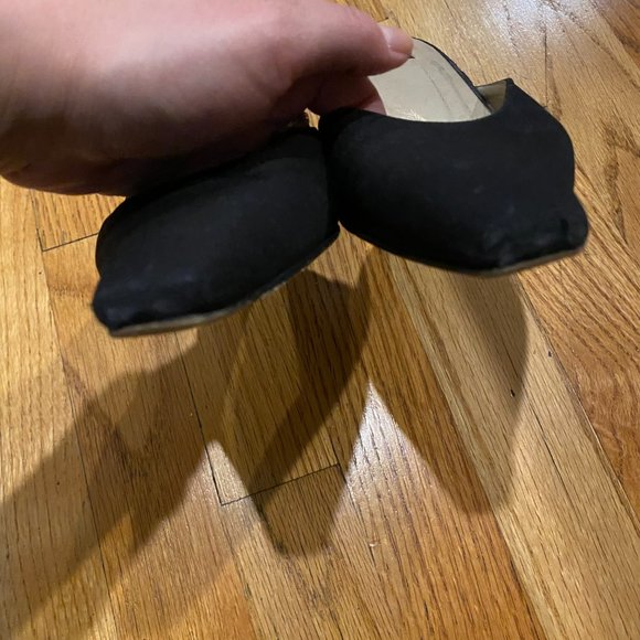 Vintage Stuart Weitzman Black Fabric Mules Kitten Heel - Picture 5 of 9